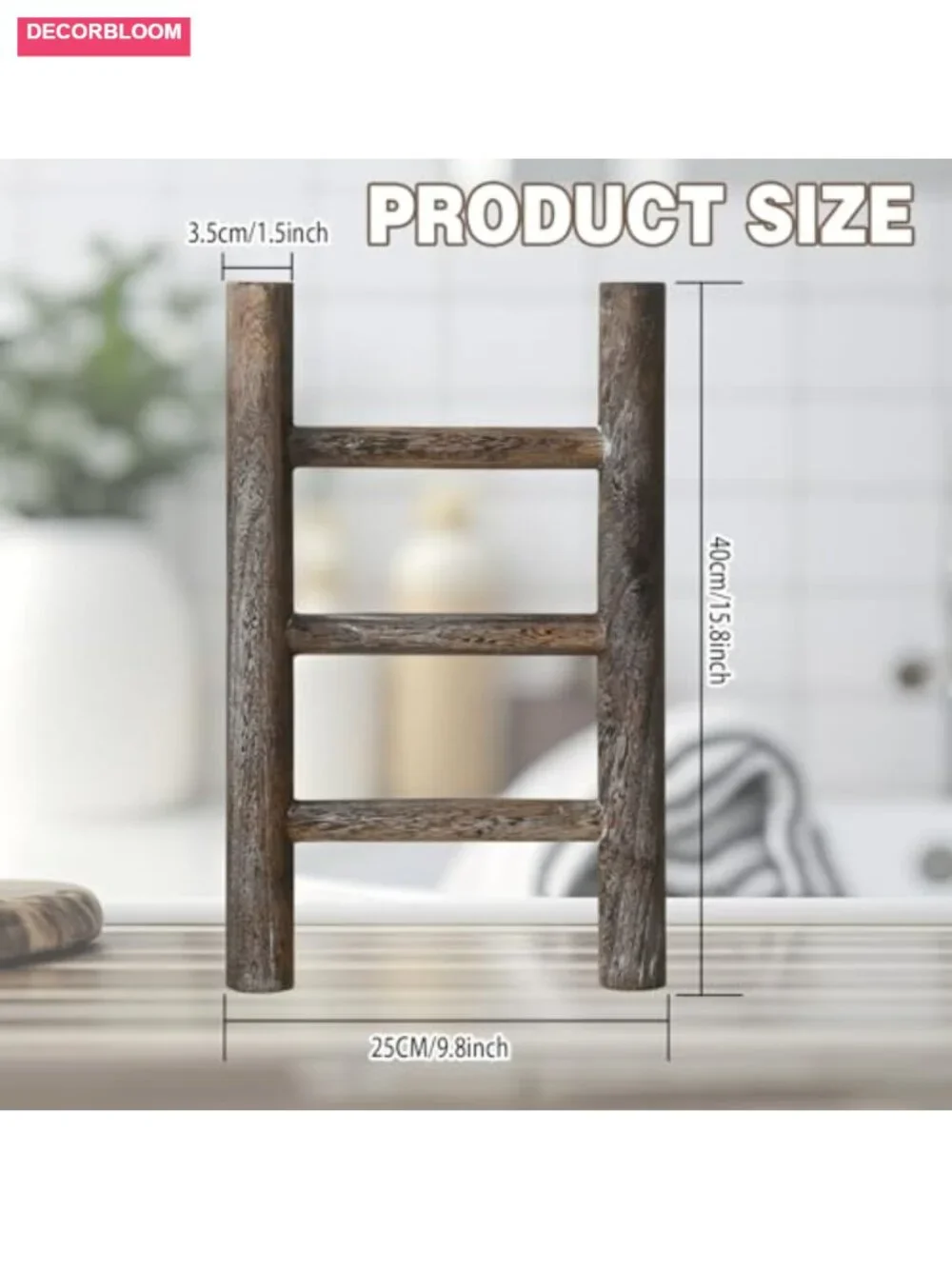 Rustic Farmhouse Wooden Tea Towel Ladder Set of 2 for Bathroom Kitchen